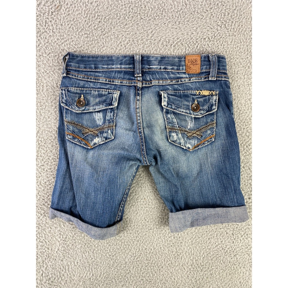 BKE Madison Shorts Women's 28 Cut Off Blue‎ Denim Roll Ups Beach Hiking Camping